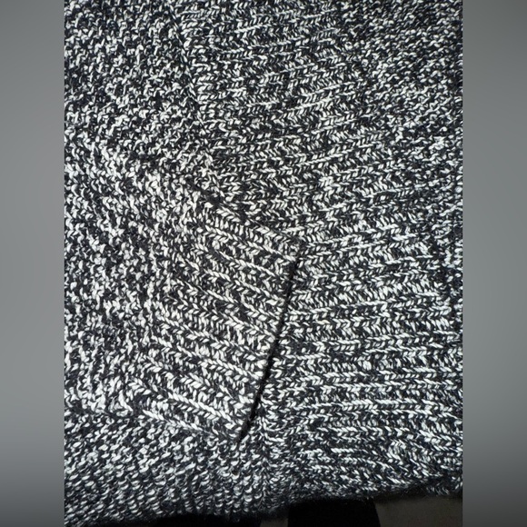 Isaac Mizrahi Black and White Marled Open Cardigan. Mid-Length w Belt Loops - Picture 7 of 7